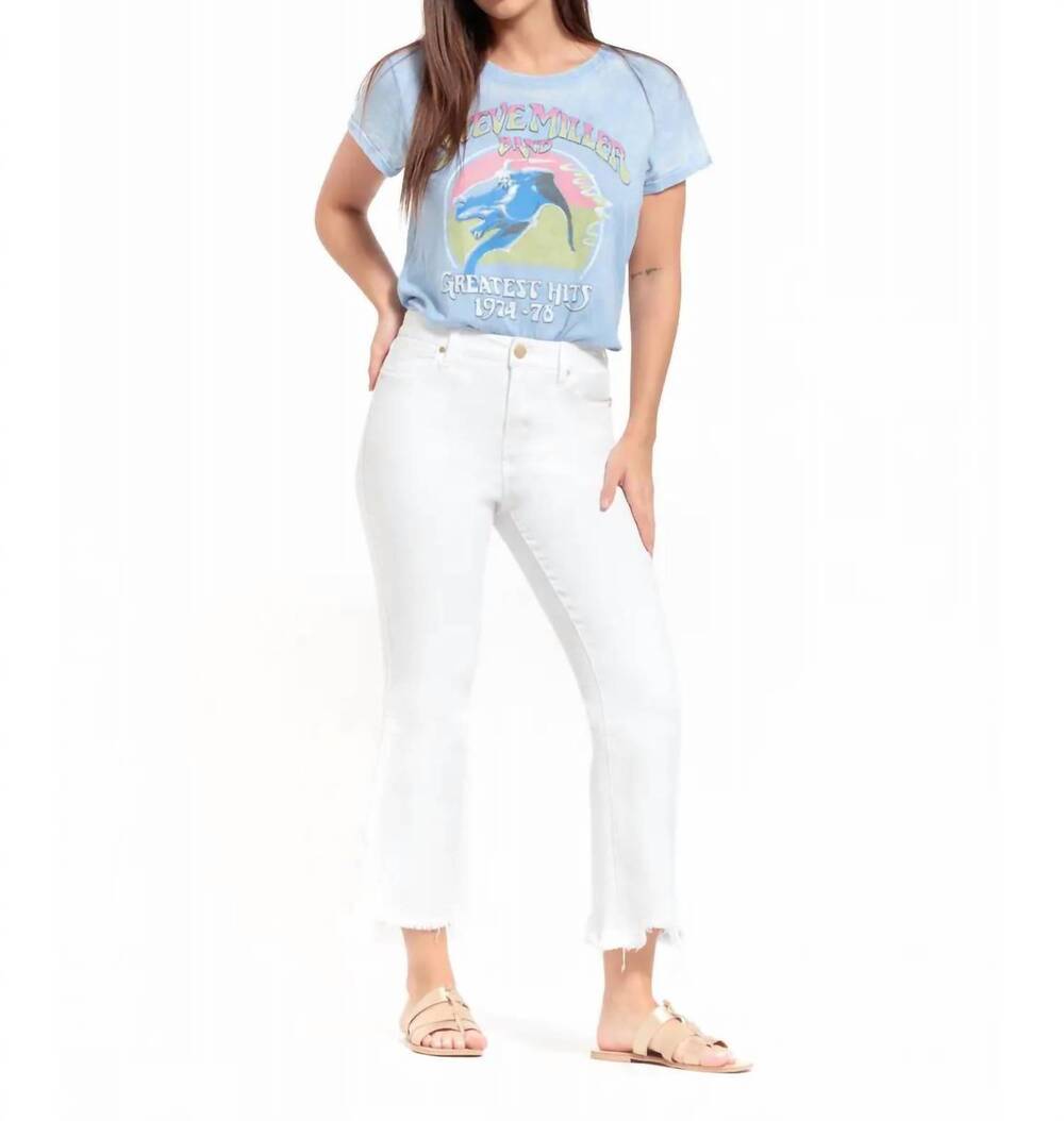 NEW 1822 DENIM luxe demi boot jean with sharkbite hem in white